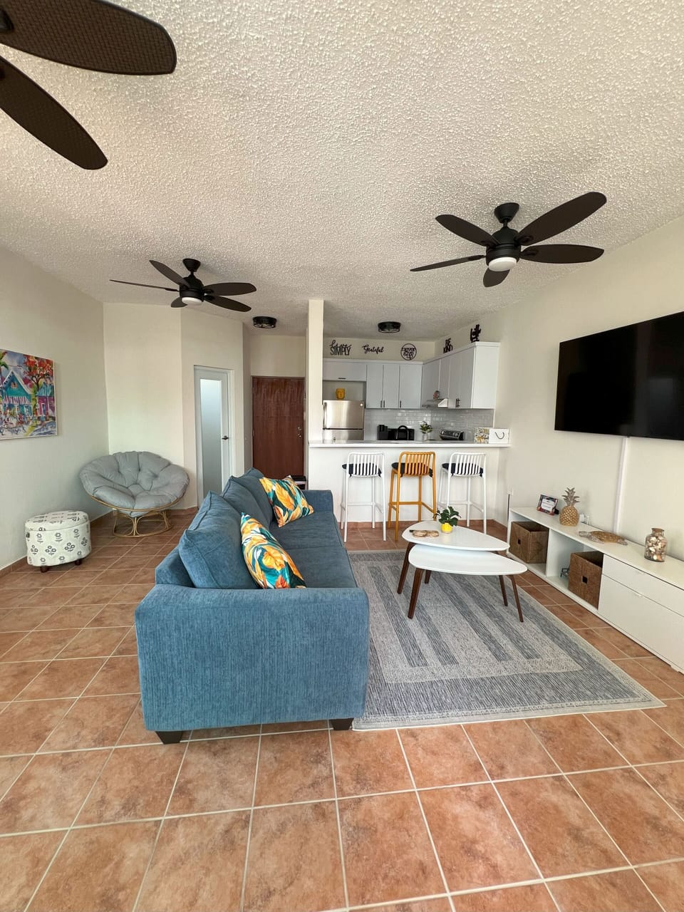 Living room and full kitchen