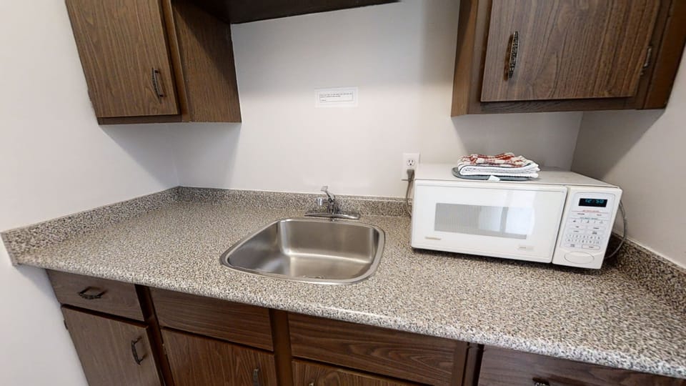 Standard Room,2 Queen Beds, Kitchenette (Non- Pet-Friendly Room) | Private kitchen | Coffee/tea maker, microwave, cleaning supplies, paper towels
