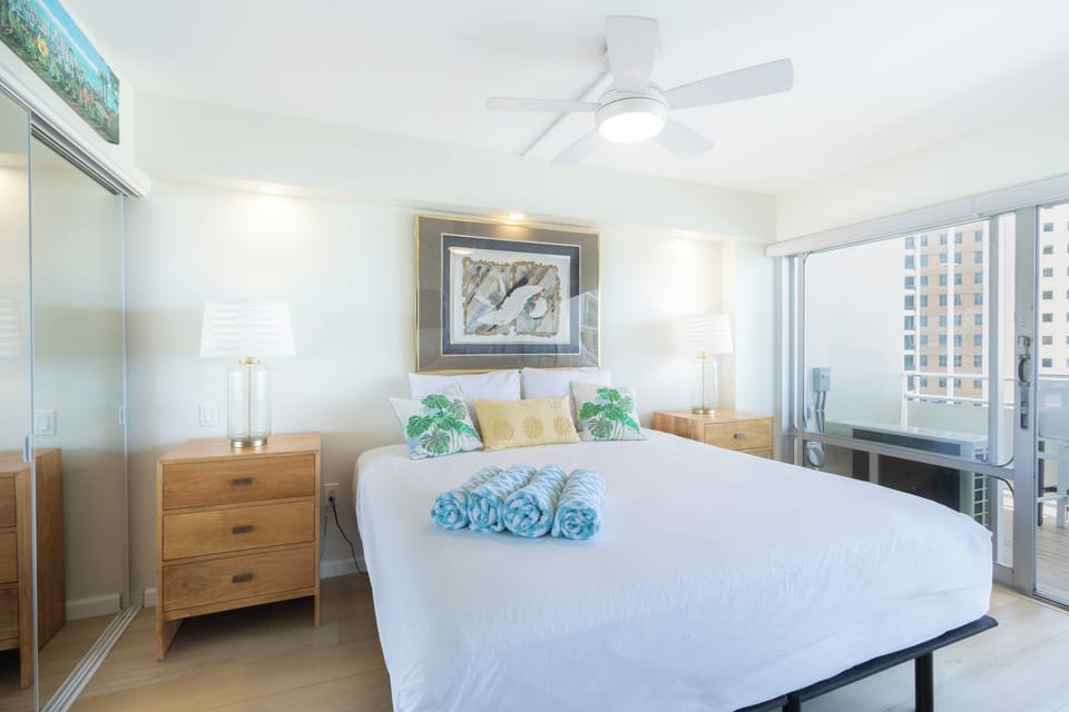 Comfortable king bed for dreamy island nights