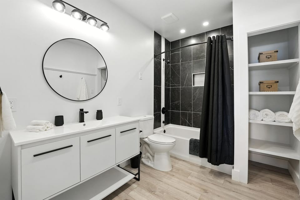 Shared bathroom for bunk room