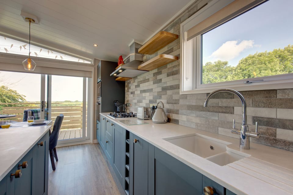 Ground floor: A streamlined, well equipped fitted kitchen