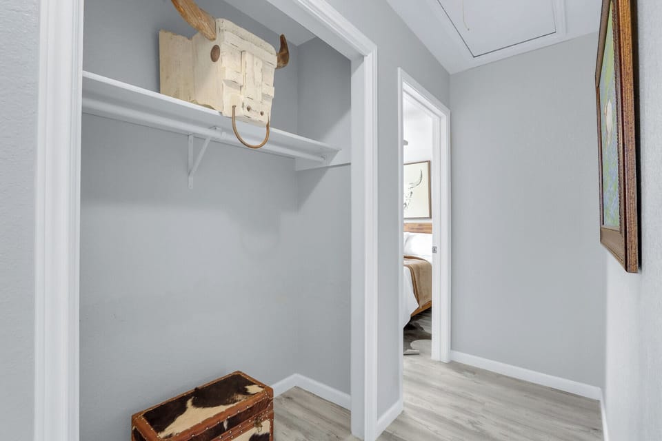 Storage space in the hallway -- country themed of course!