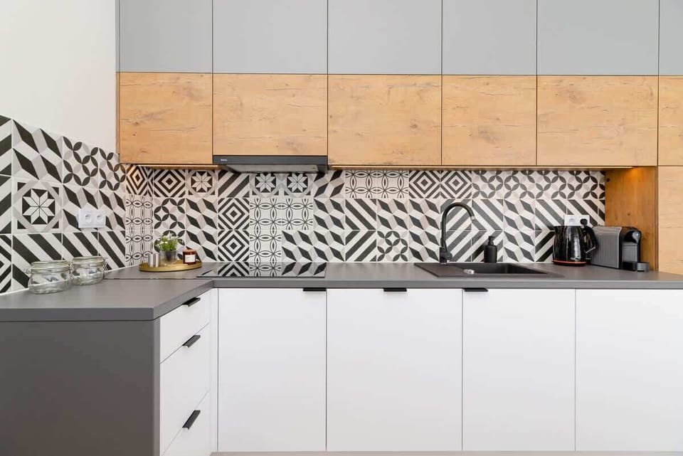 The fully equipped kitchenette includes everything you need for a home-cooked meal.