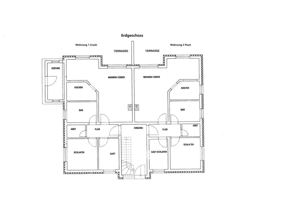 Grundriss Wohnung 1 und 2