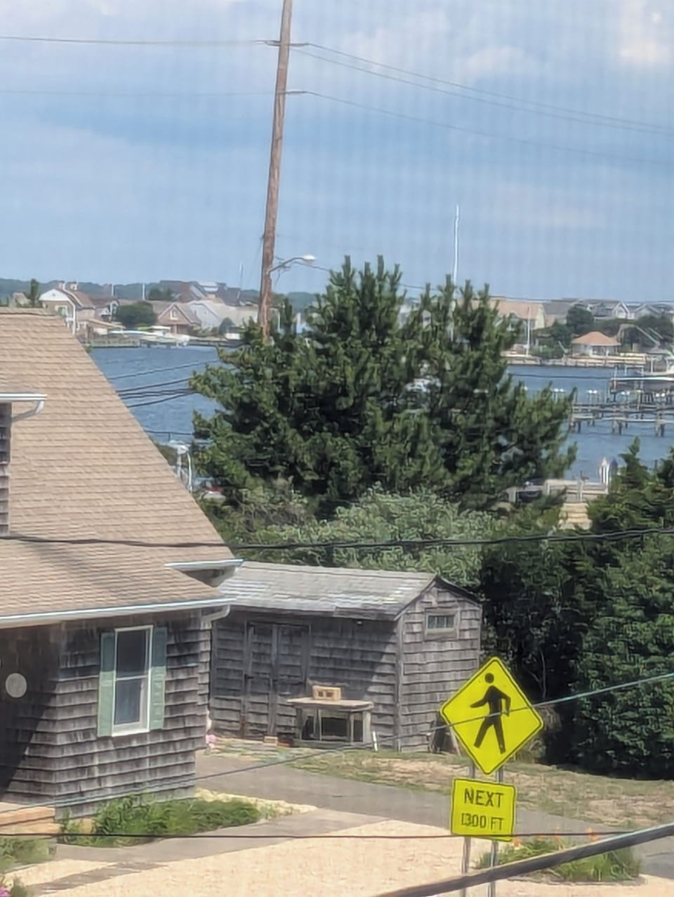 Limited view of Barnegat Bay from the 2nd floor, front windows.
