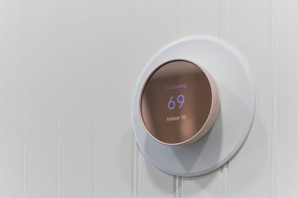Smart Nest thermostat for effortless temperature control.