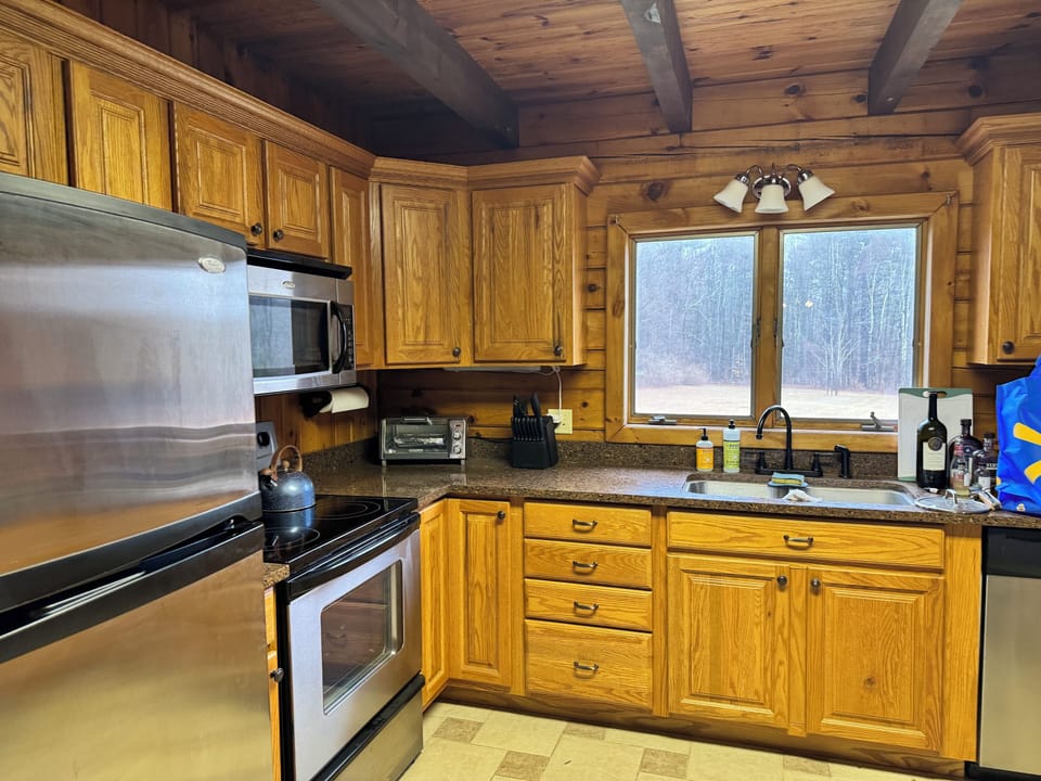 Full kitchen stove fridge oven microwave coffee maker and much more