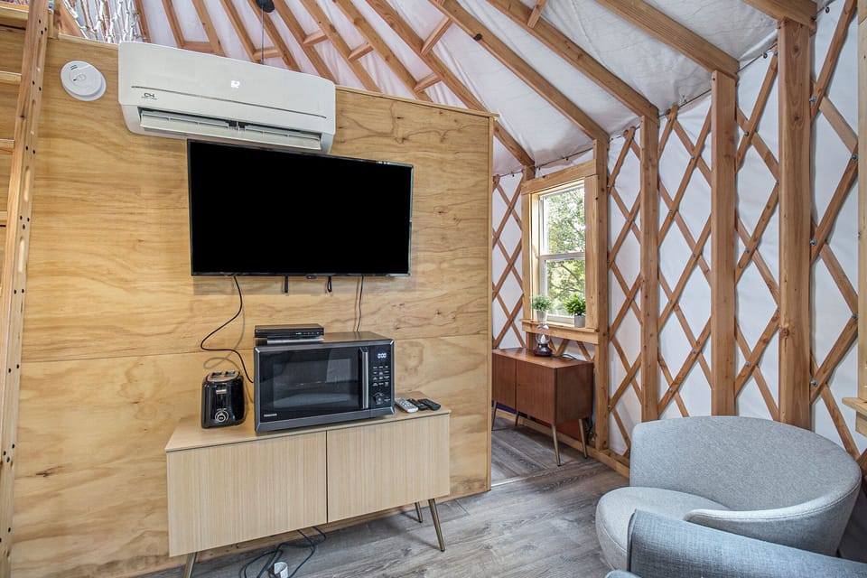 Green yurt living area