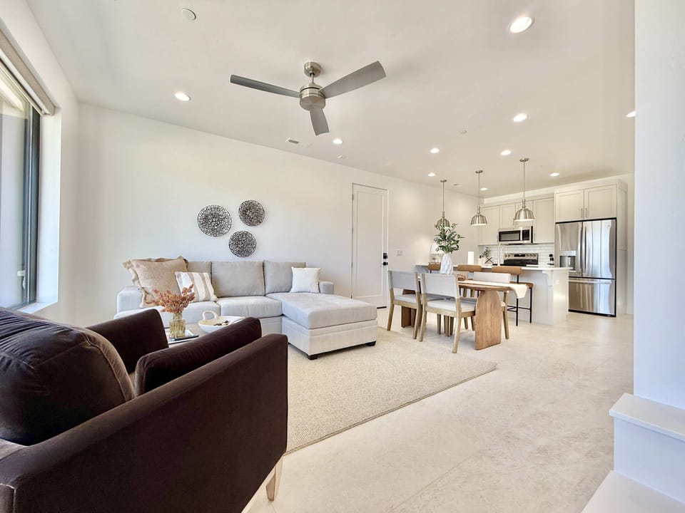 Clean architectural lines and upscale finishes make this townhome a stylish basecamp for your adventure