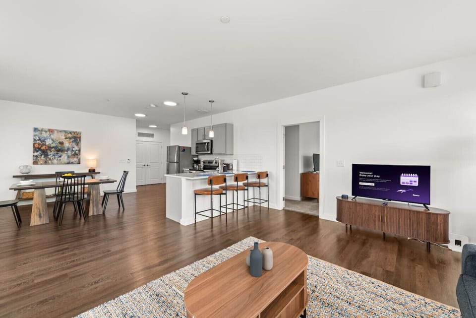 Open living and kitchen area