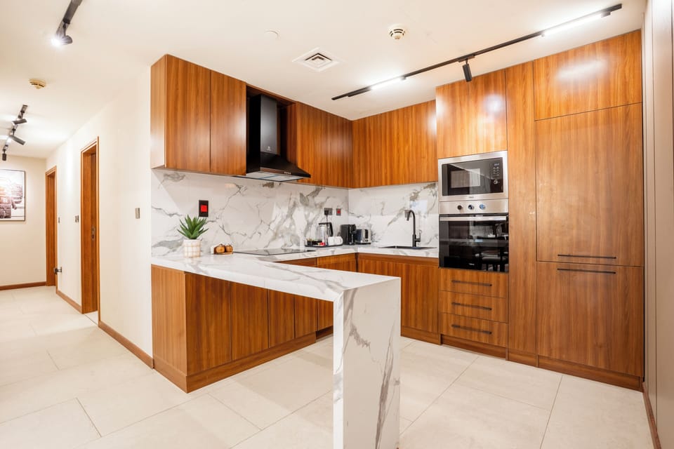 Luxury Apartment, 2 Bedrooms, Non Smoking, Sea View | Private kitchen | Espresso maker, electric kettle, cookware/dishes/utensils