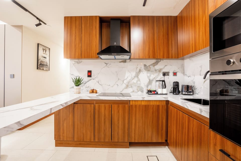 Luxury Apartment, 2 Bedrooms, Non Smoking, Sea View | Private kitchen | Espresso maker, electric kettle, cookware/dishes/utensils