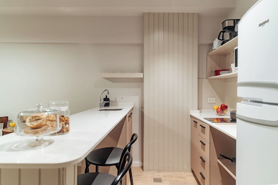 Apartment | Private kitchen | Full-size fridge, microwave, oven, stovetop