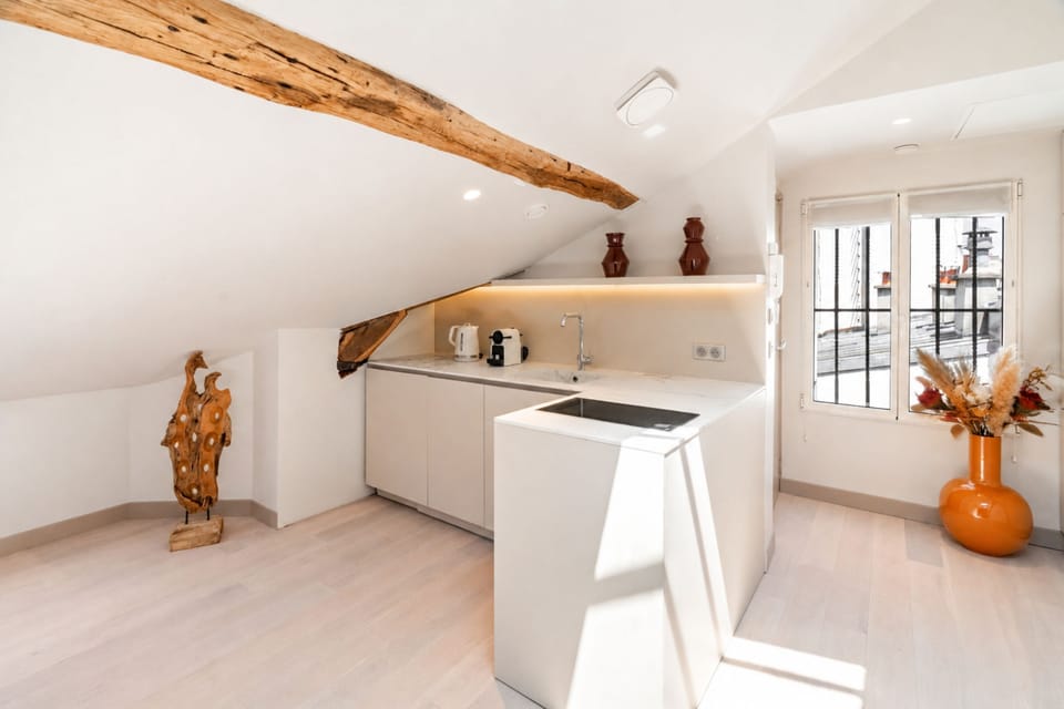 Deluxe Apartment, Courtyard View | Private kitchen | Espresso maker, electric kettle, toaster, freezer