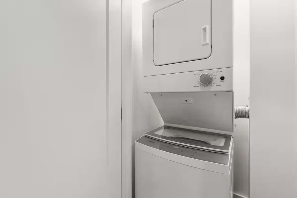 Pack light and stay fresh with convenient in-unit laundry.