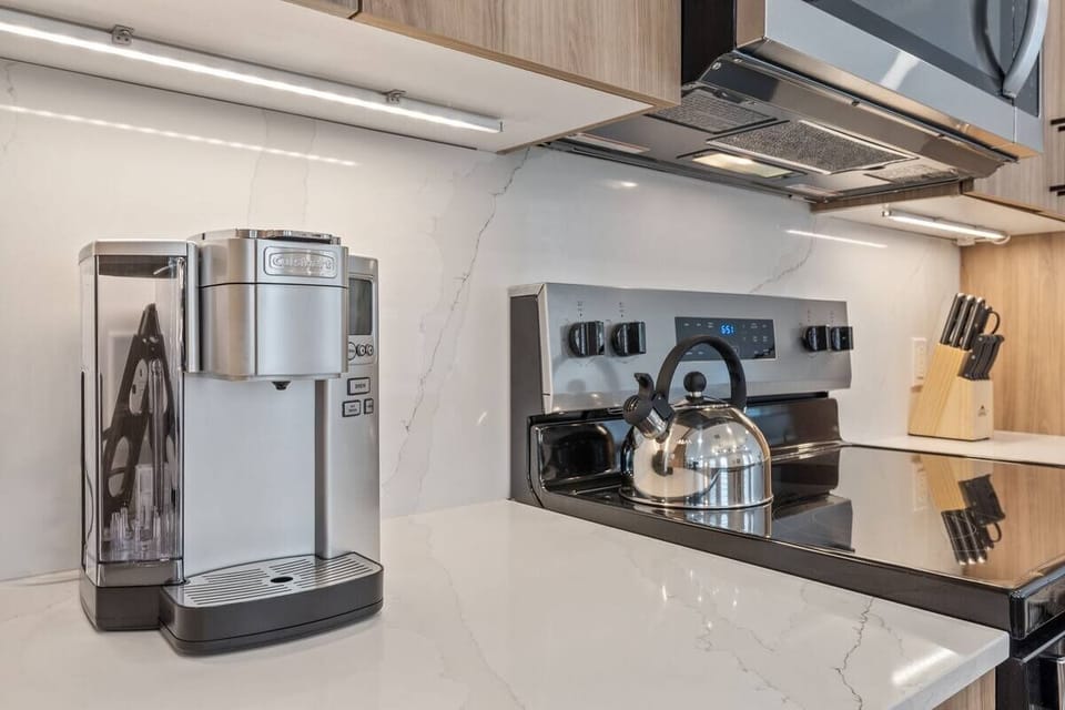 Start mornings right with fresh coffee steps from the stove.