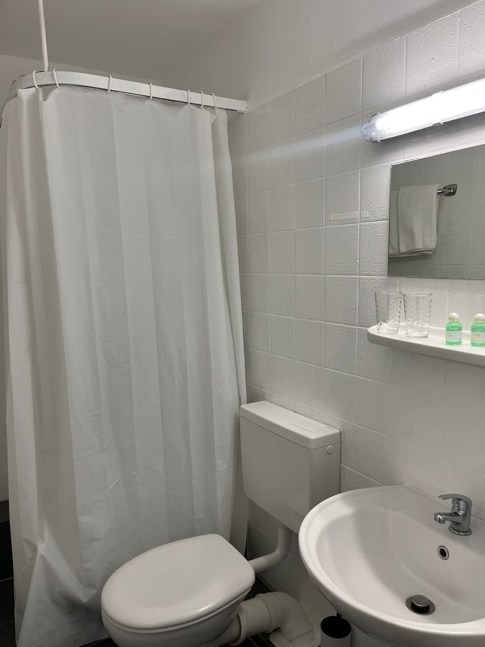 Basic Single Room | Bathroom | Shower, towels, soap, shampoo
