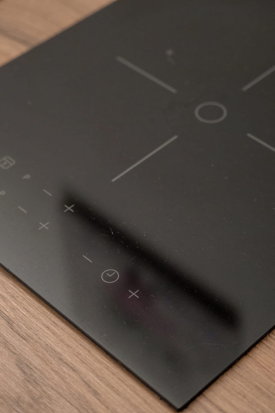 Close-up of the induction hob.