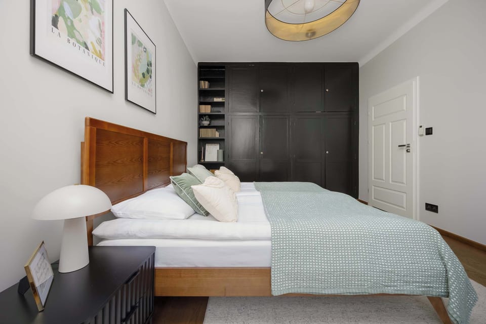 The bedroom features a luxurious double bed for a restful night's sleep.