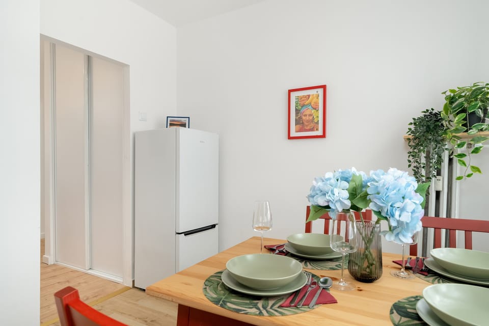 Kitchen with dining area.