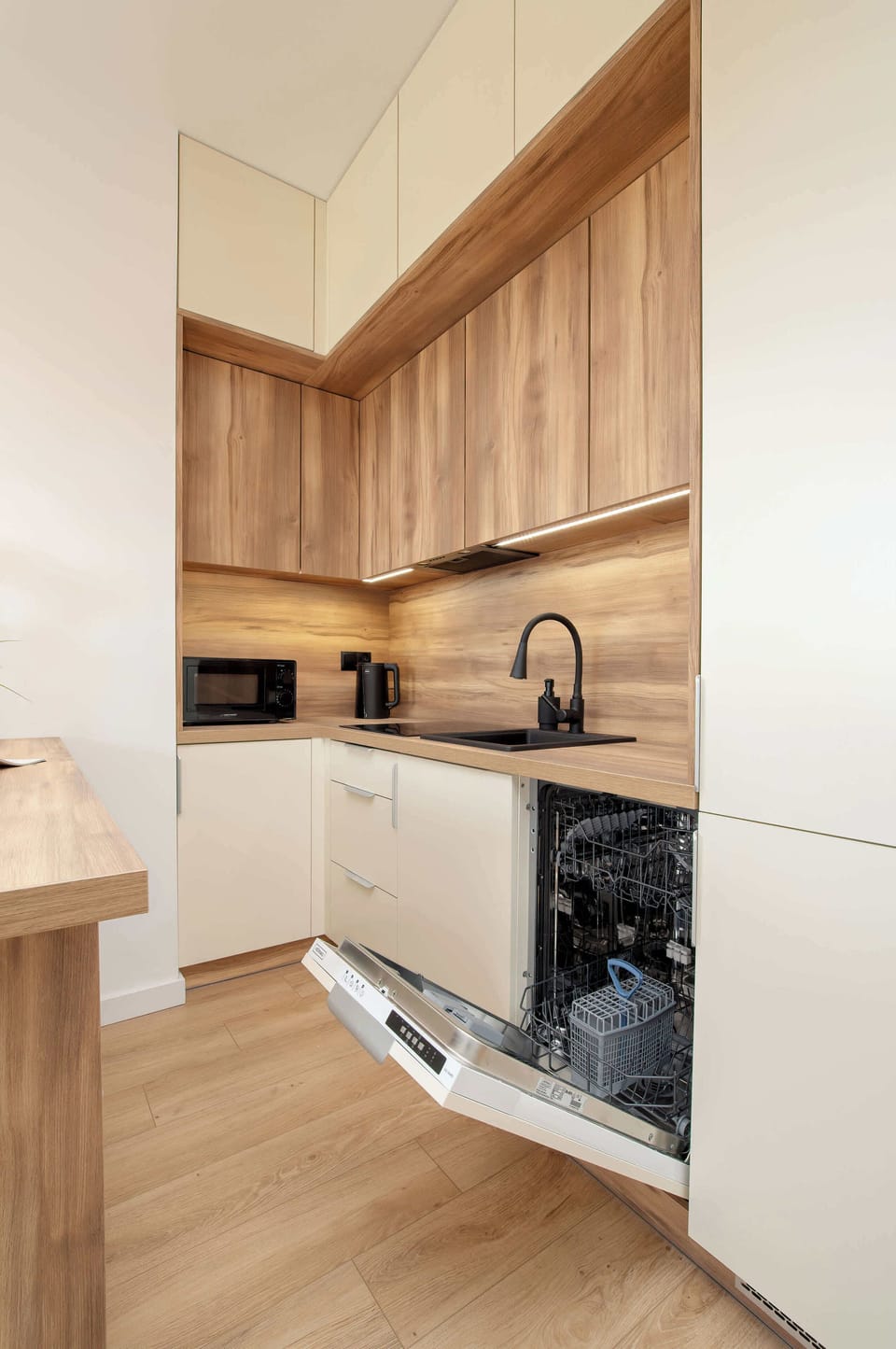 Bright, modern kitchenette.