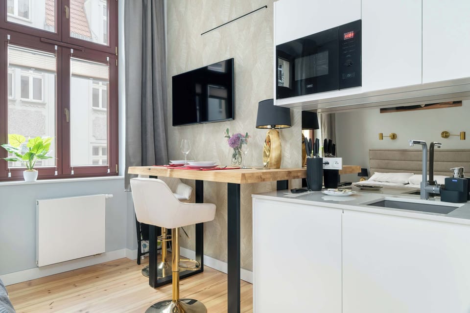 Fully equipped kitchenette with microwave.