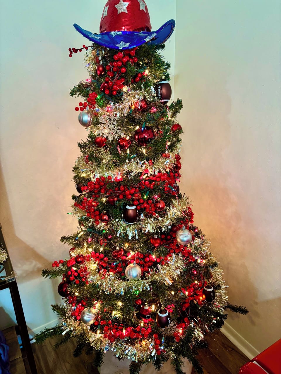This is the Christmas tree in the “Texas Room”.