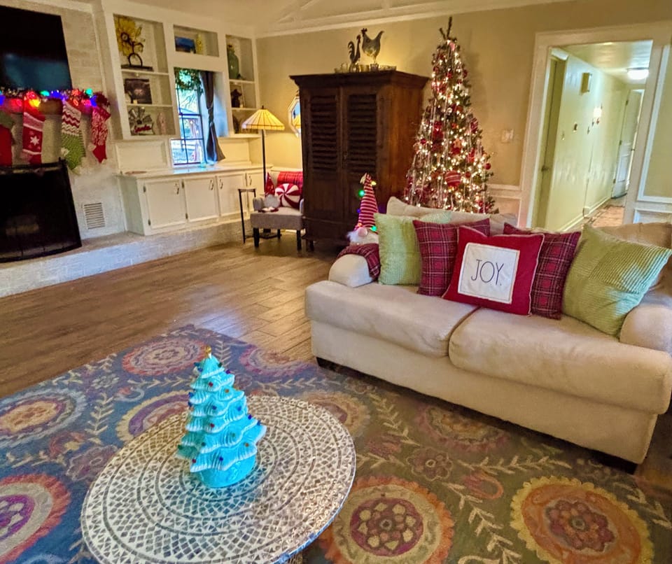 Enjoy a cozy fire while watching your favorite Christmas movie. (Pic Nov. 2025)
