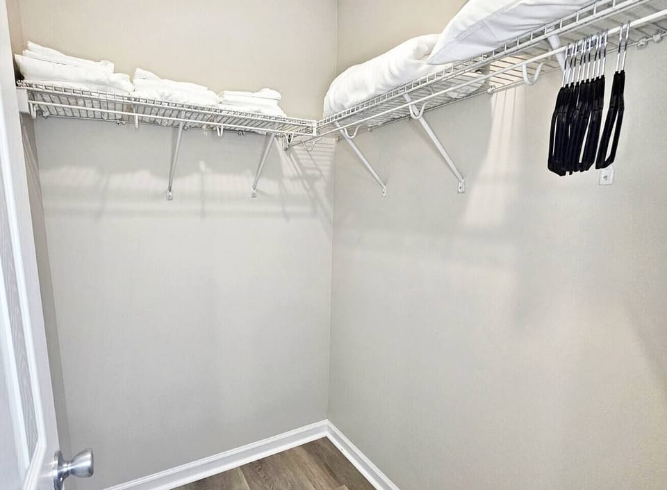 Plenty of extra sheets, blankets, and pillows.