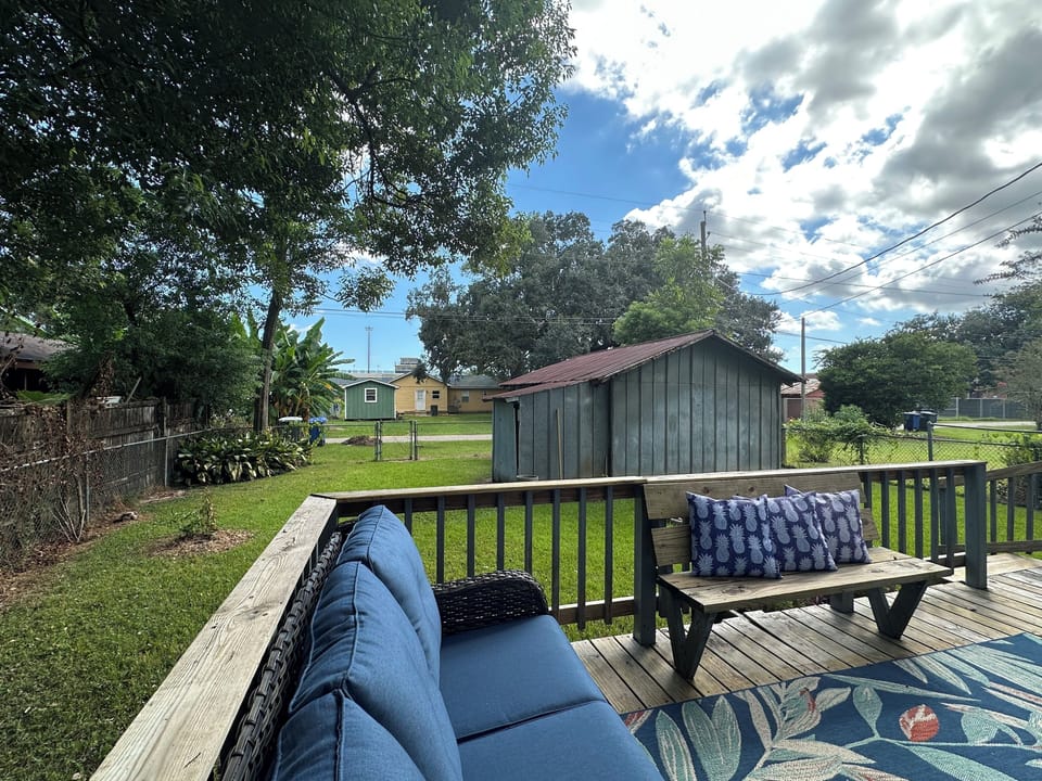 fenced in back yard