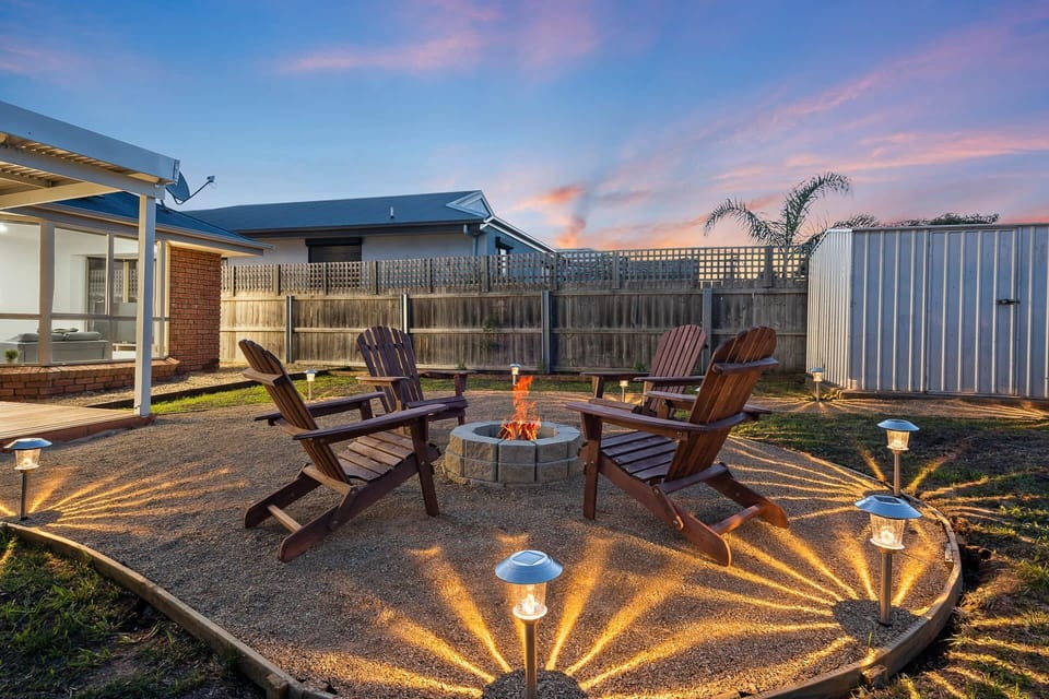 Unwind by your private fire pit under the Tasmanian sky. E