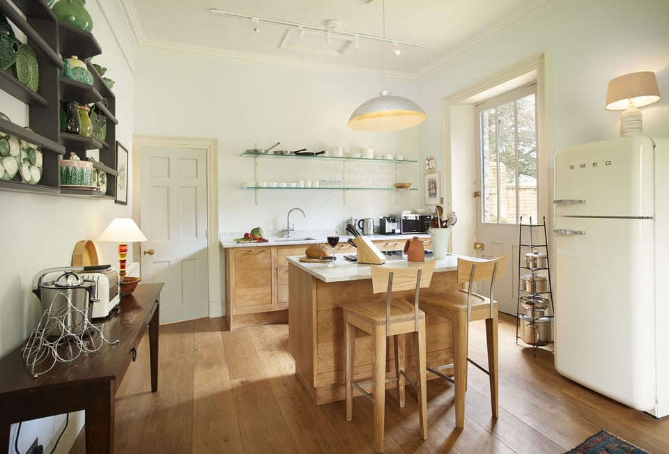 Large solid oak, open-plan kitchen and dining area