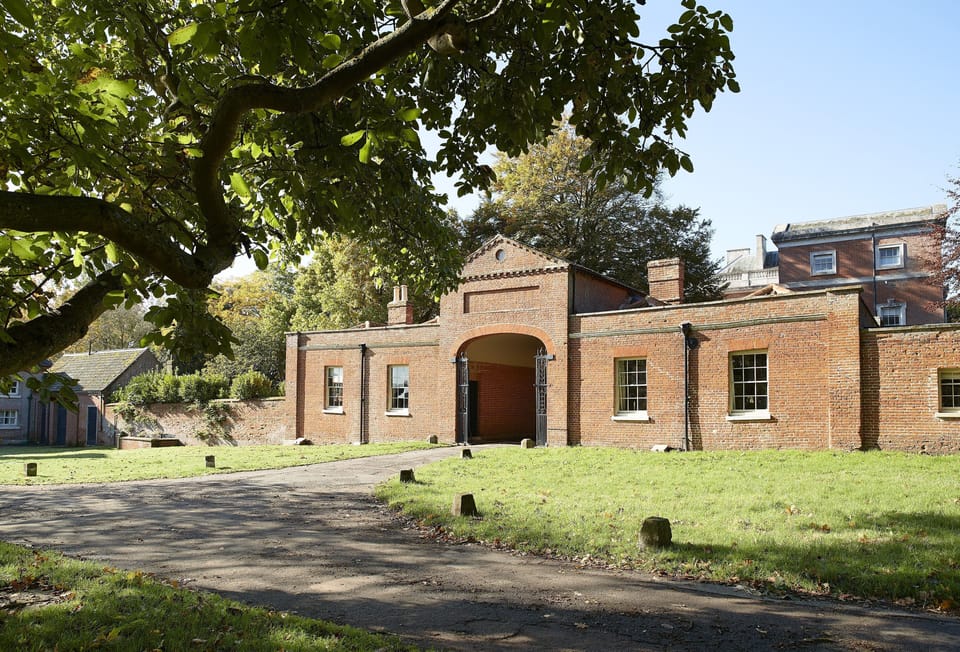 The Treasury is on the left hand side of this magnificent entrance way on this grand private estate
