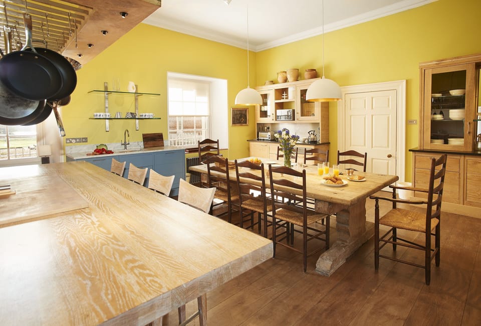 Ground floor: The large, well-equipped kitchen with double Aga and electric Rangemaster cooker