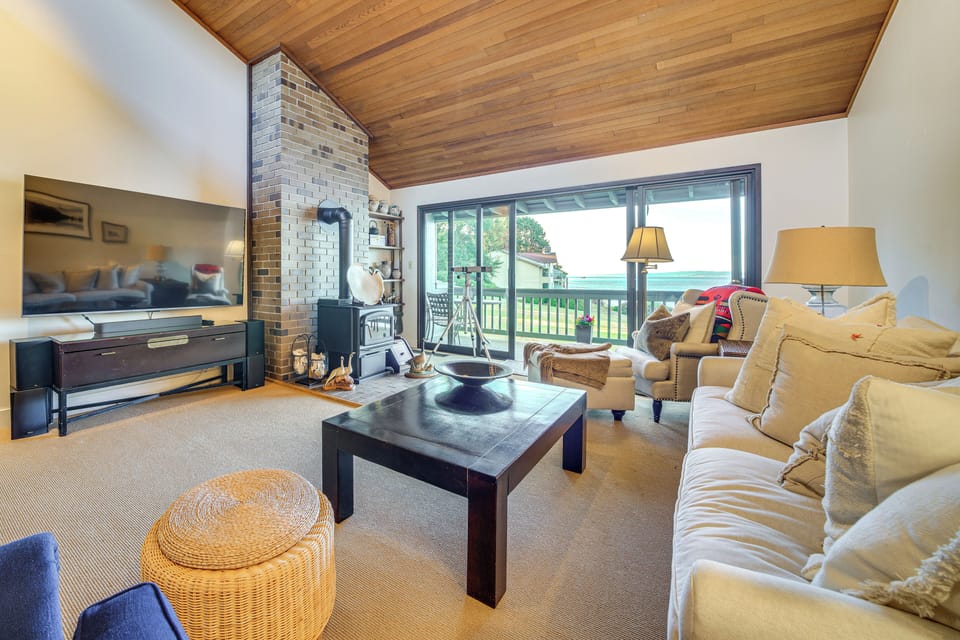 Living Room | Telescope | Xbox & Wii Gaming Systems | Wood-Burning Stove