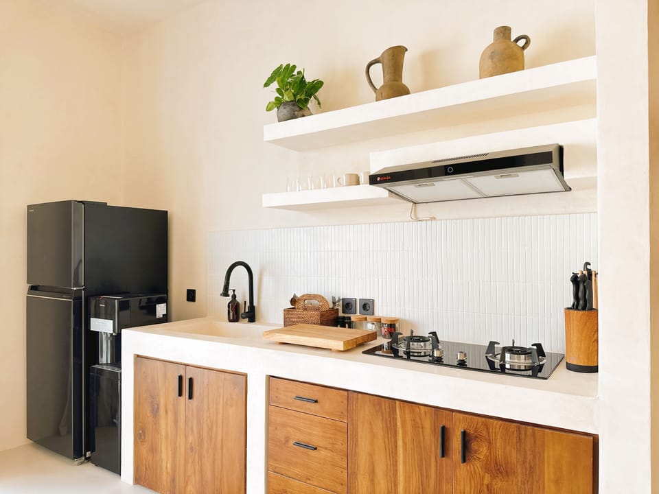 Villa, 2 Bedrooms, Balcony | Private kitchen | Full-size fridge, stovetop, cookware/dishes/utensils
