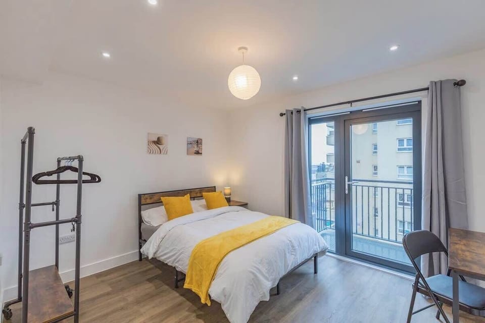A peaceful retreat designed for rest and relaxation, featuring a comfortable bed and calming decor.