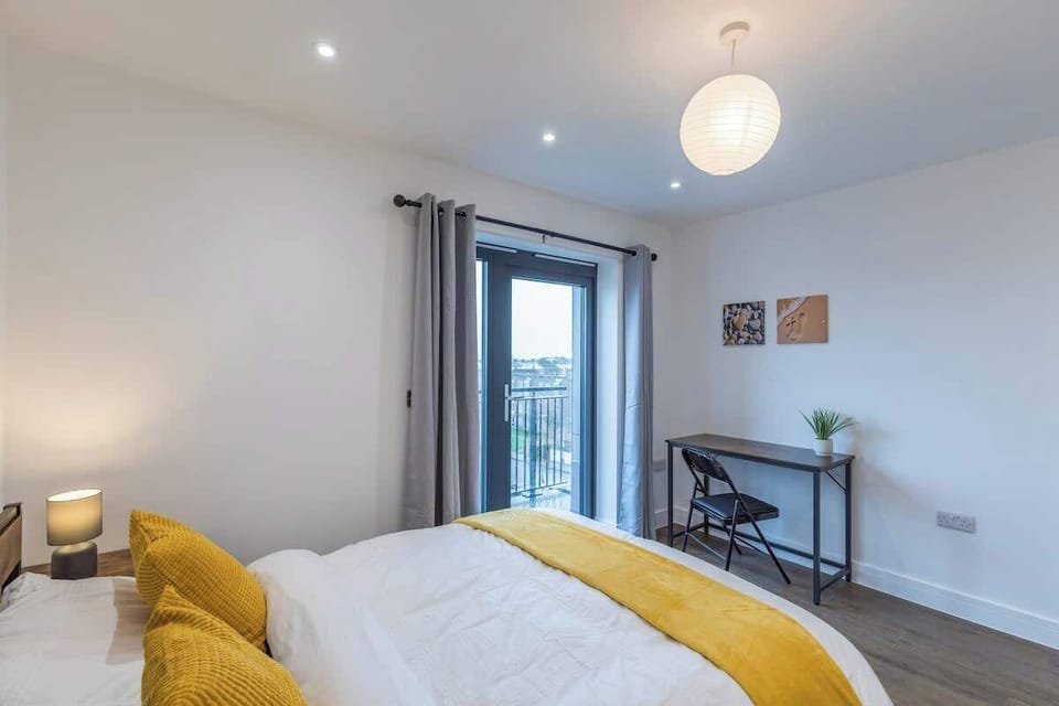 A peaceful retreat designed for rest and relaxation, featuring a comfortable bed and calming decor.