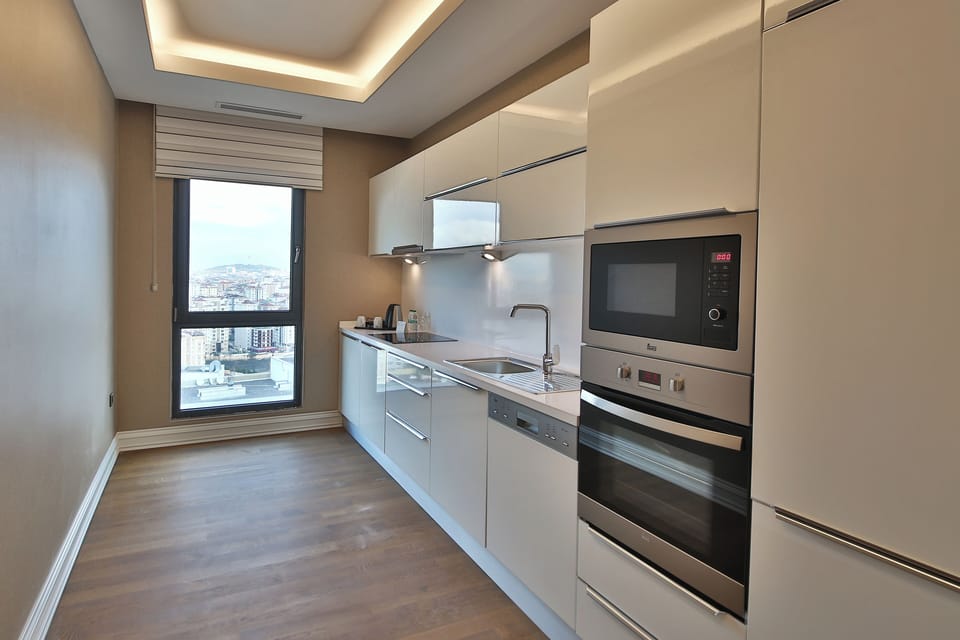 Mini-fridge, microwave, stovetop, dishwasher