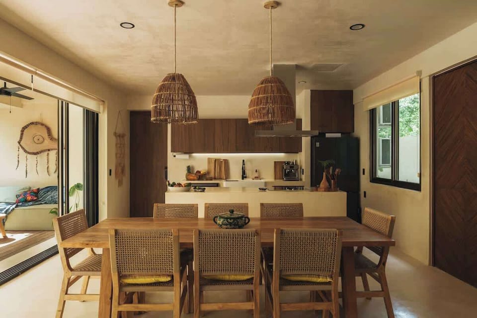 Dining table for 8 people.