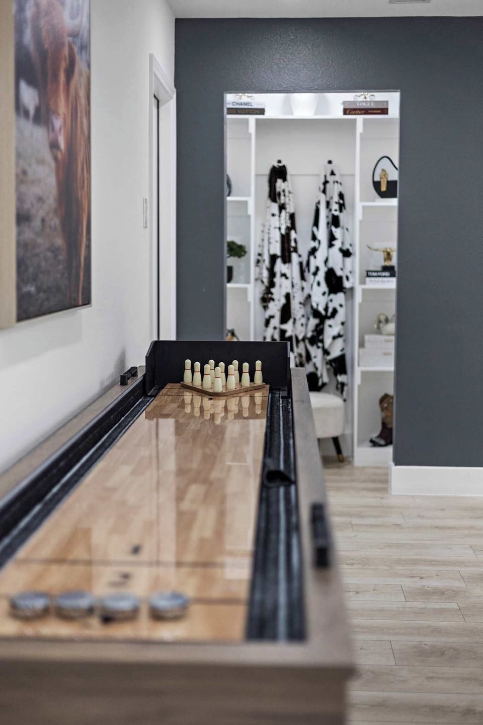 Shuffleboard table will provide endless hours of fun.