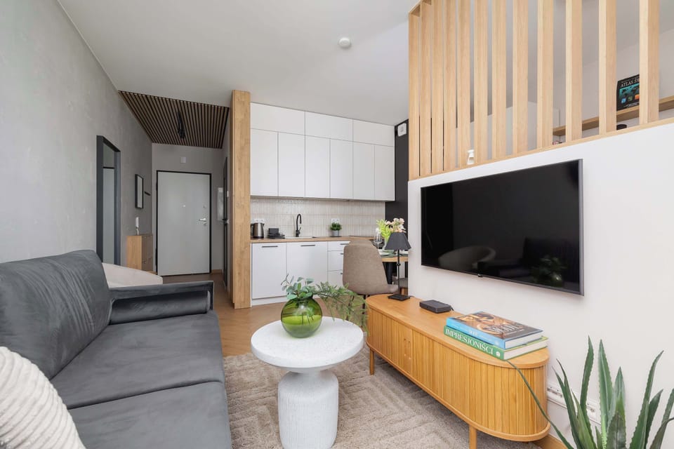 Modern TV in the apartment. 