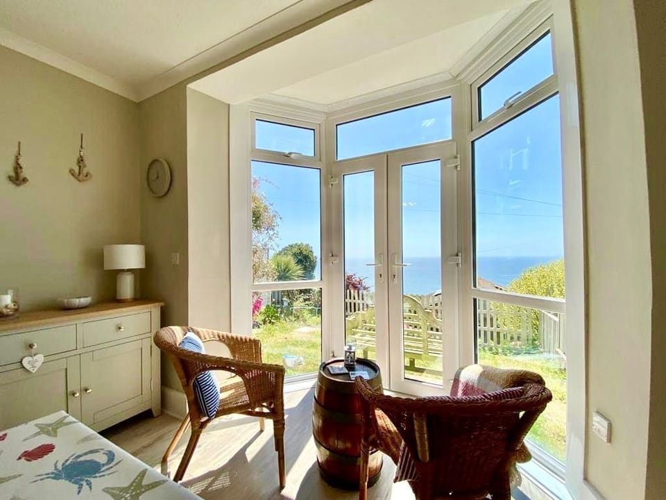 83 Gills Cliff Road, Ventnor; Dining room, morning coffee views