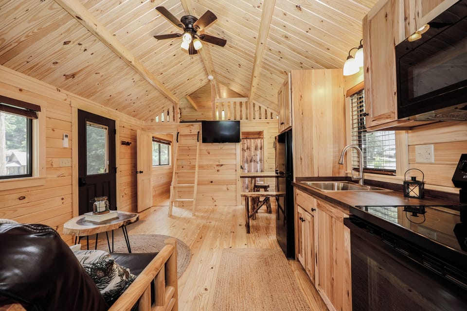 Living + dining + kitchen space