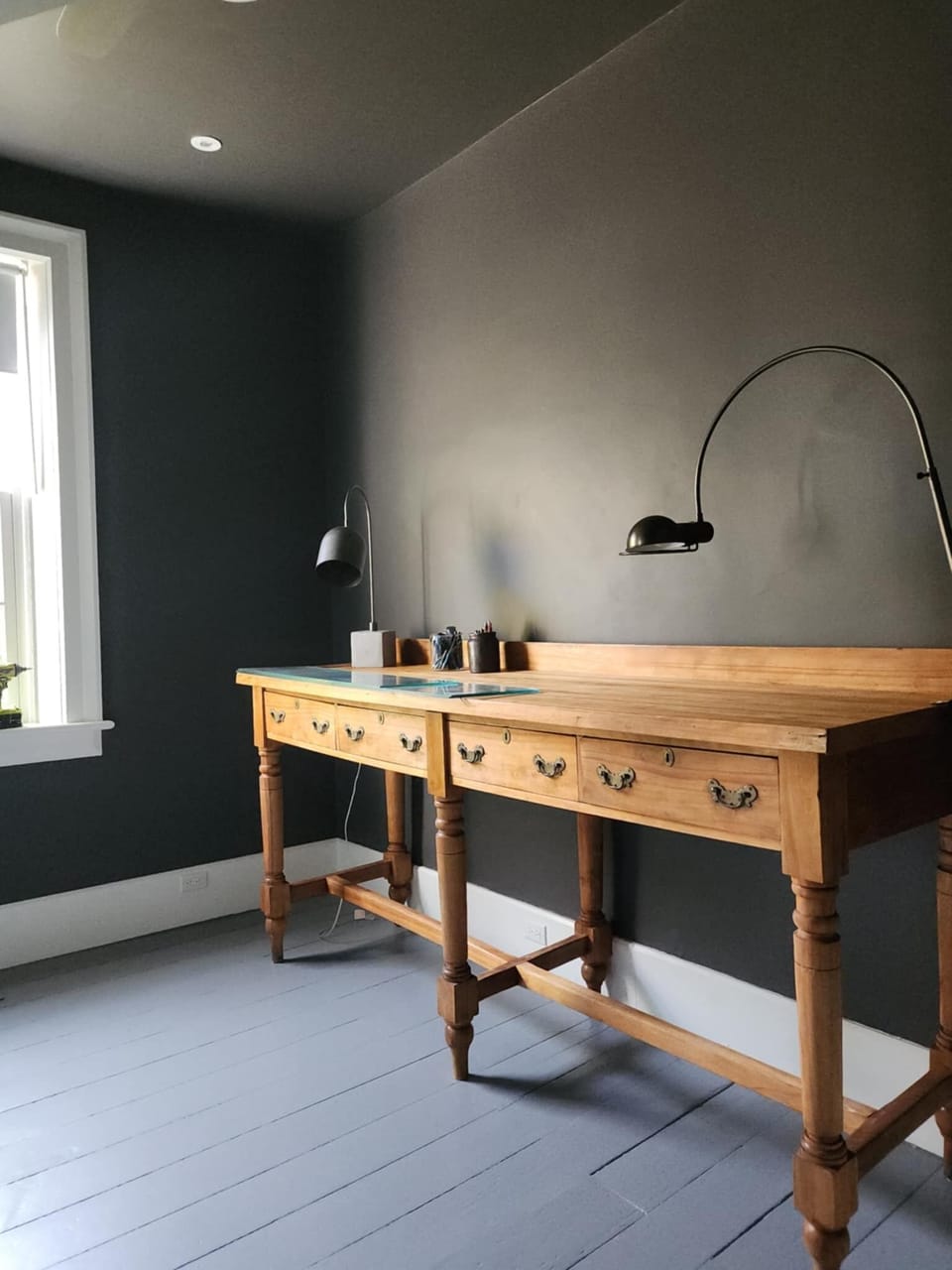 Main Floor office - solid wood desk