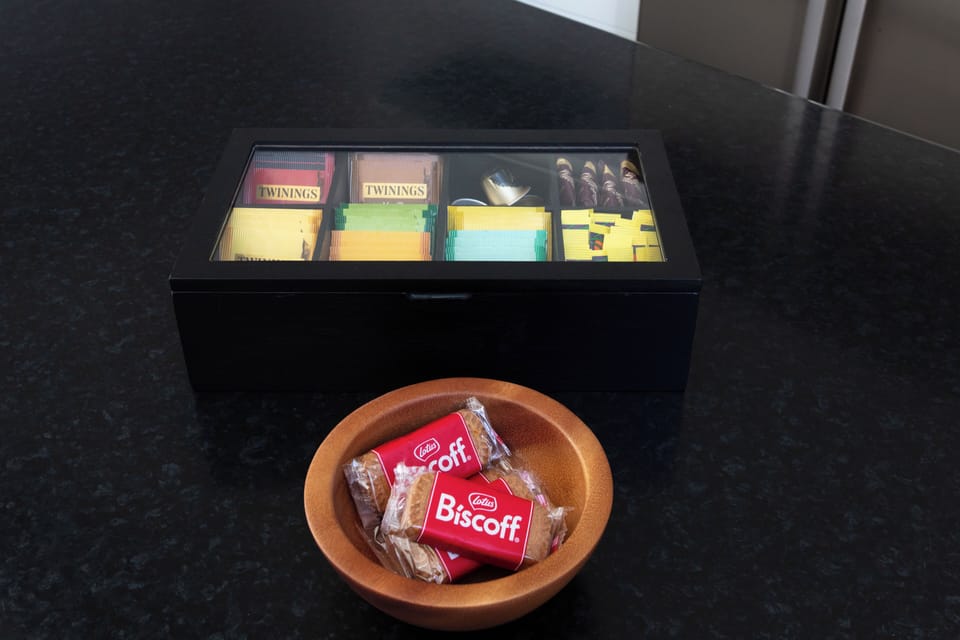 Guest amenities - tea, coffee, hot chocolate and biscuits