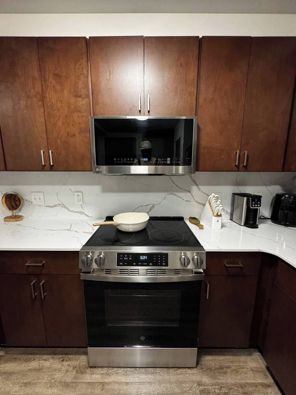 Clean, modern kitchen ready for your stay.