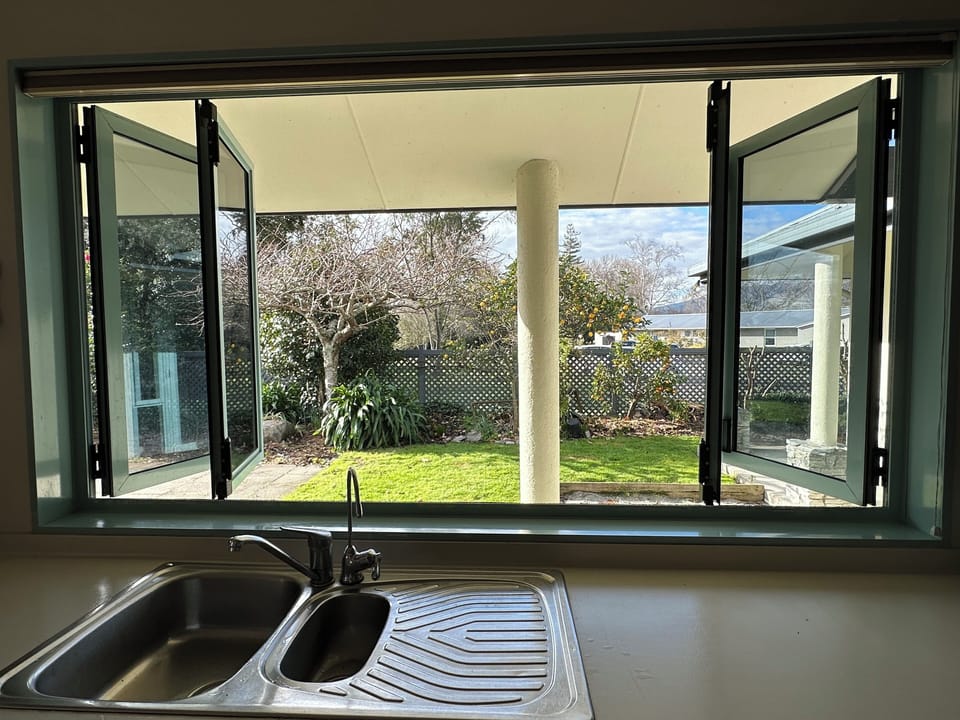 View of garden over the sink