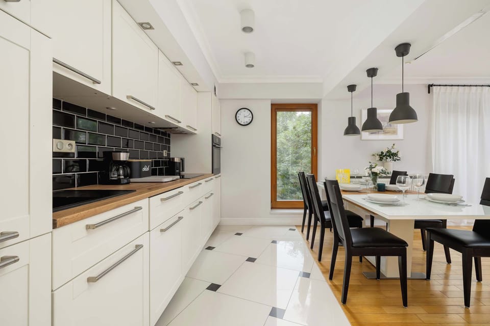 The kitchenette's modern appliances make meal preparation easy.