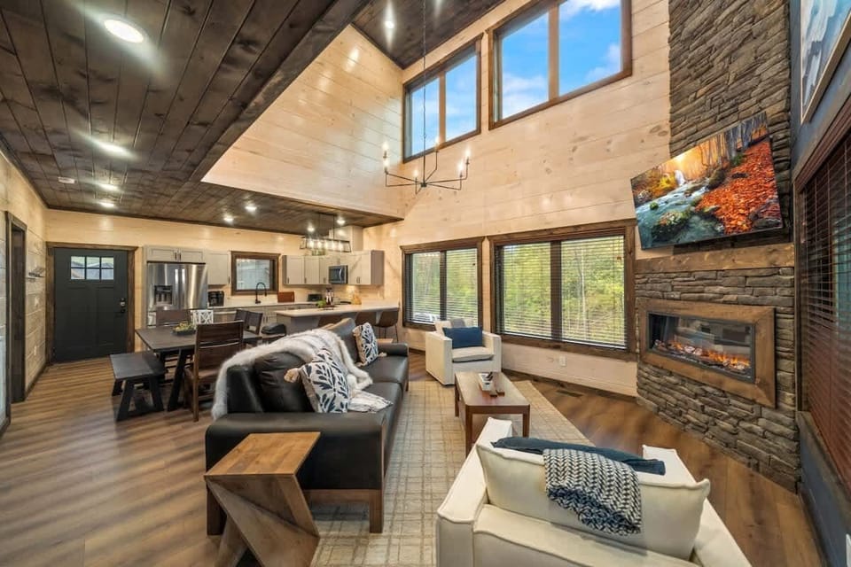 Living room area with lots of natural lighting and space to relax. 